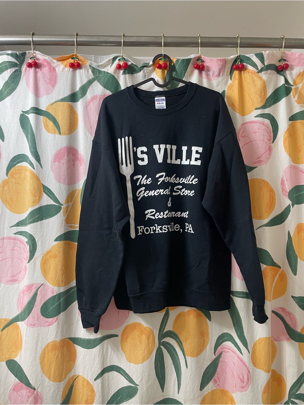 Forksville Graphic Black Sweatshirt
